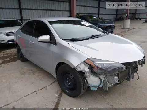 2T1BURHE4JT036105 — 2018 Toyota Corolla, ПЕРЕДНЯЯ ЧАСТЬ, фото до ремонта
