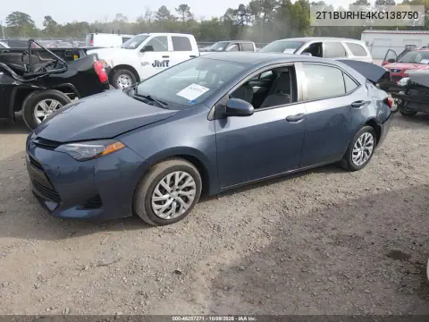 2019 Toyota Corolla Le VIN 2T1BURHE4KC138750 фото 3