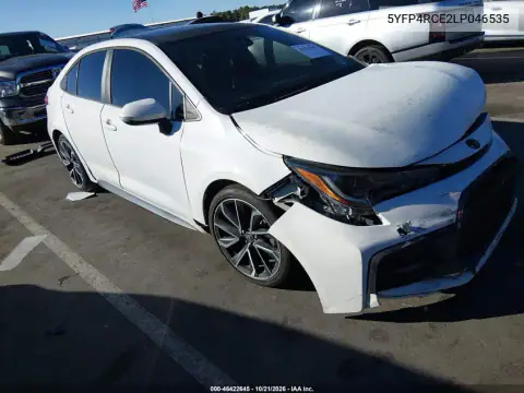 5YFP4RCE2LP046535 — 2020 Toyota Corolla, Parte delantera, fotos antes de reparar