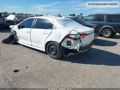 2021 Toyota Corolla Le VIN 5YFEPMAE5MP248534 фото 3