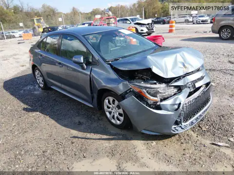 5YFEPMAEXMP178058 — 2021 Toyota Corolla, Parte delantera, fotos antes de reparar