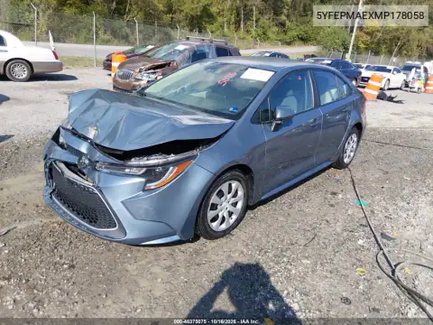 5YFEPMAEXMP178058 — 2021 Toyota Corolla, фото 3 з IAAI, Передня частина