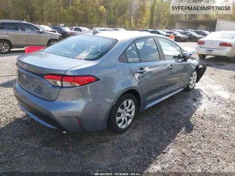 5YFEPMAEXMP178058 — 2021 Toyota Corolla, წინა ნაწილი, ფოტოები შეკეთებამდე