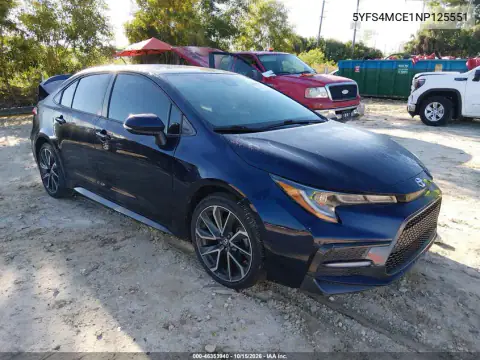 5YFS4MCE1NP125551 — 2022 Toyota Corolla, Parte trasera, fotos antes de reparar