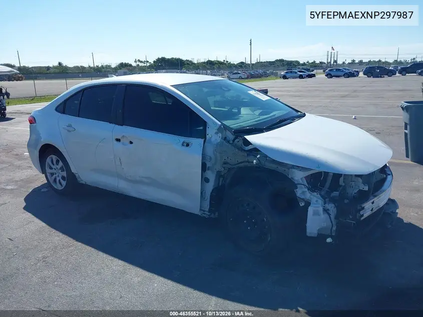 2022 Toyota Corolla Le VIN 5YFEPMAEXNP297987 фото 2