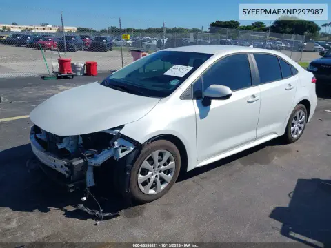 2022 Toyota Corolla Le VIN 5YFEPMAEXNP297987 фото 3