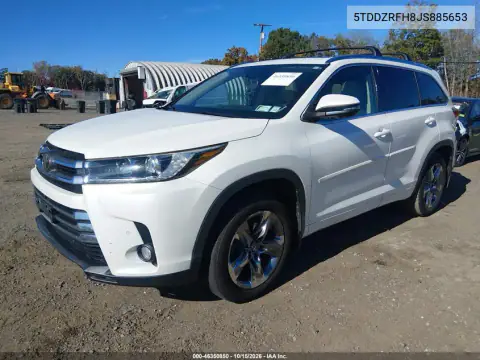 5TDDZRFH8JS885653 — 2018 Toyota Highlander, фото 3 з IAAI, Підтоплення