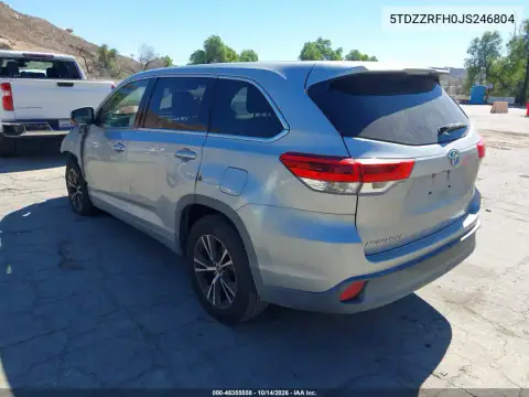 5TDZZRFH0JS246804 — 2018 Toyota Highlander, ფოტო 3, IAAI, ძრავის ხანძარი