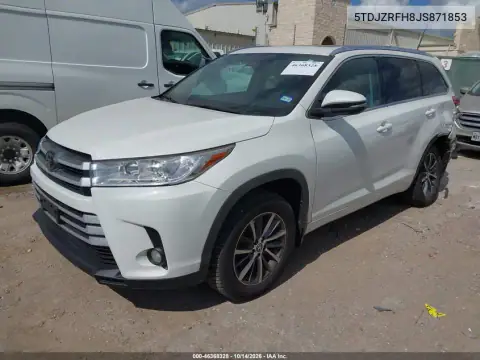 5TDJZRFH8JS871853 — 2018 Toyota Highlander, photo 3 from IAAI, Left rear