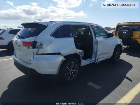 5TDKZRFH3JS543390 — 2018 Toyota Highlander, фото 5 с аукциона IAAI, правый бок