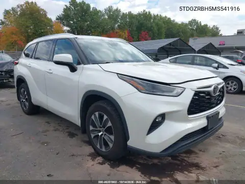 5TDGZRBH5MS541916 — 2021 Toyota Highlander, ქურდობა, ფოტოები შეკეთებამდე