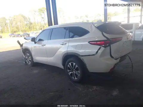 5TDHBRCH2MS521775 — 2021 Toyota Highlander, zdjęcie 3 z IAAI, Przód i tył