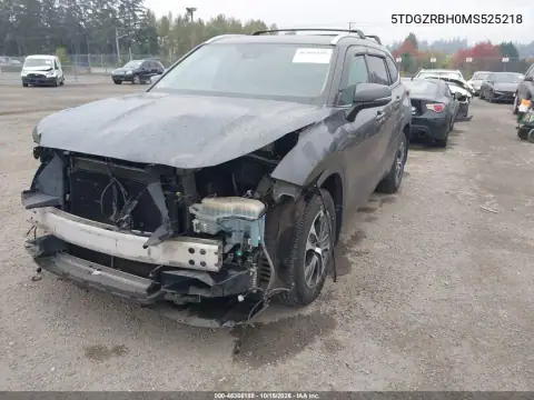 5TDGZRBH0MS525218 — 2021 Toyota Highlander, ფოტო 3, IAAI 28.10.2026, წინა ნაწილი