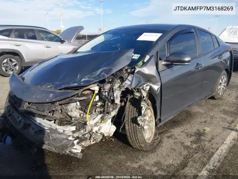 JTDKAMFP7M3168269 — 2021 Toyota Prius, photo 2 from IAAI, Front end