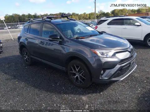JTMJFREVXGD194308 — 2016 Toyota RAV4, Задня частина, фото до ремонту