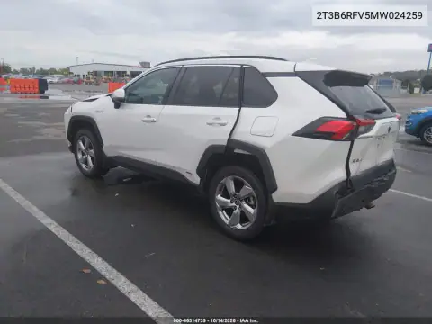 2T3B6RFV5MW024259 — 2021 Toyota RAV4, photo 3 from IAAI, Front end