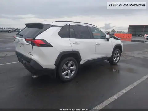 2T3B6RFV5MW024259 — 2021 Toyota RAV4, photo 4 from IAAI, Front end
