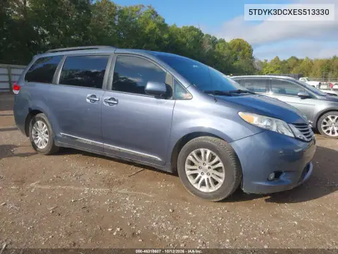 5TDYK3DCXES513330 — 2014 Toyota Sienna, წინა ნაწილი, ფოტოები შეკეთებამდე