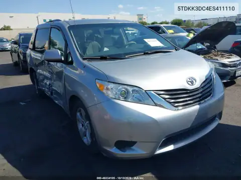 5TDKK3DC4ES411110 — 2014 Toyota Sienna, Правый бок, фото до ремонта