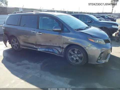 2018 Toyota Sienna Se 8 Passenger VIN 5TDXZ3DC7JS947660 фото 2