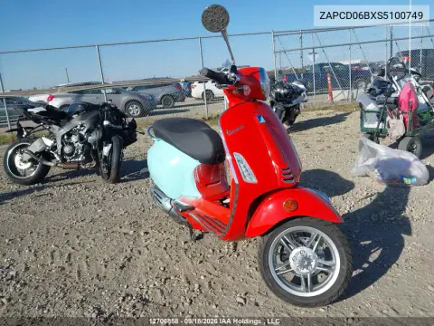2025 Vespa Primavera/Sprint 50 VIN ZAPCD06BXS5100749 фото 1