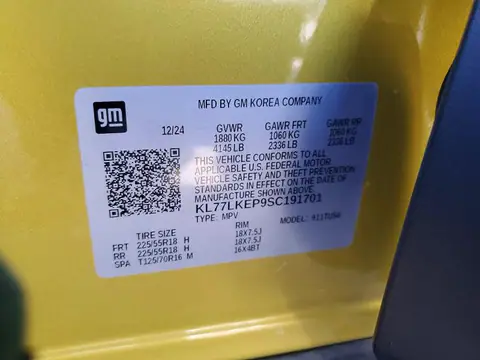 KL77LKEP9SC191701 — 2025 Chevrolet TRAX, фото 13 с аукциона Аукцион 22.10.2026, БОКОВАЯ ЧАСТЬ
